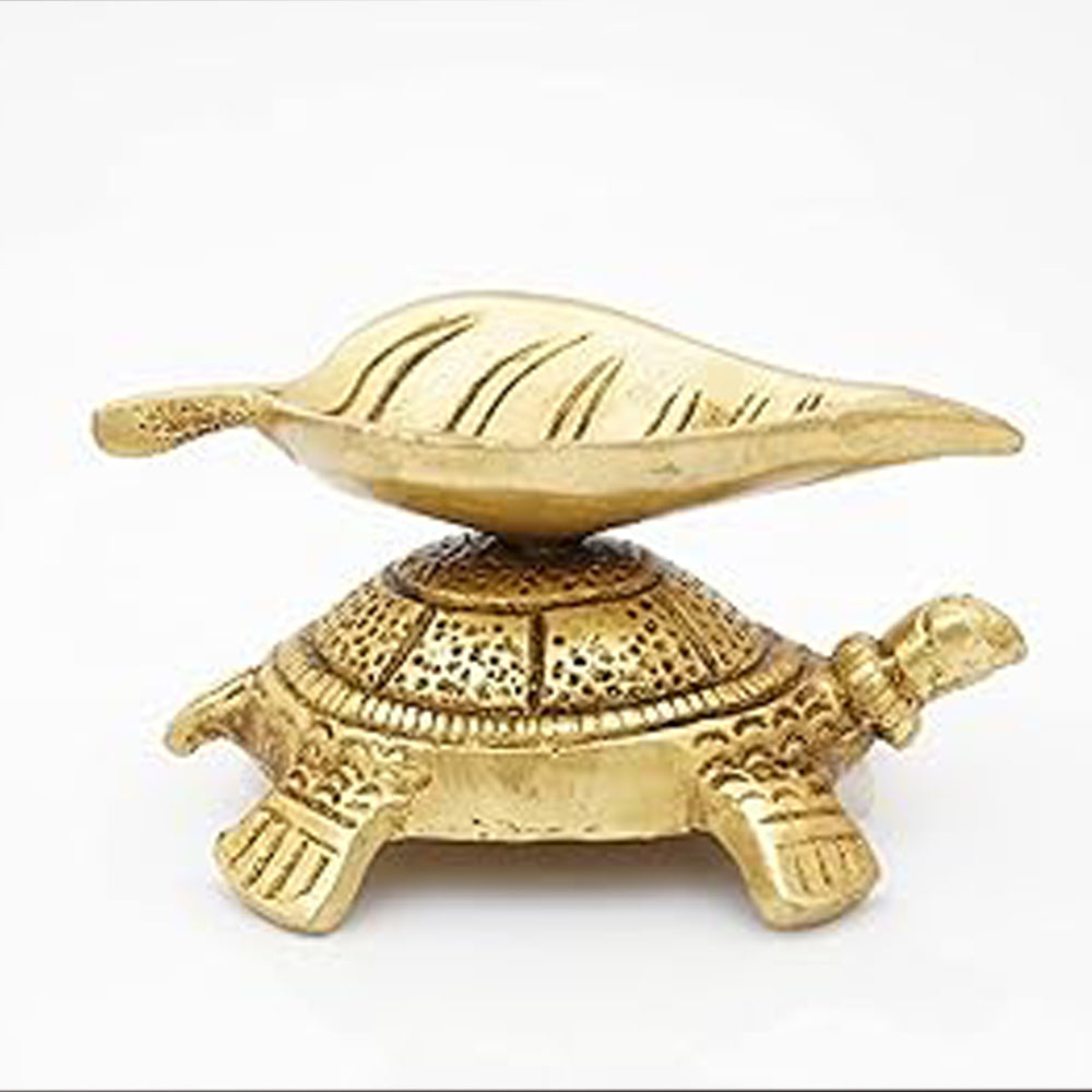 Brass Diya mounted on Tortoise