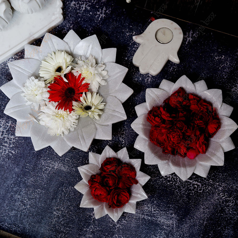 Decorative Floral Marble Urli