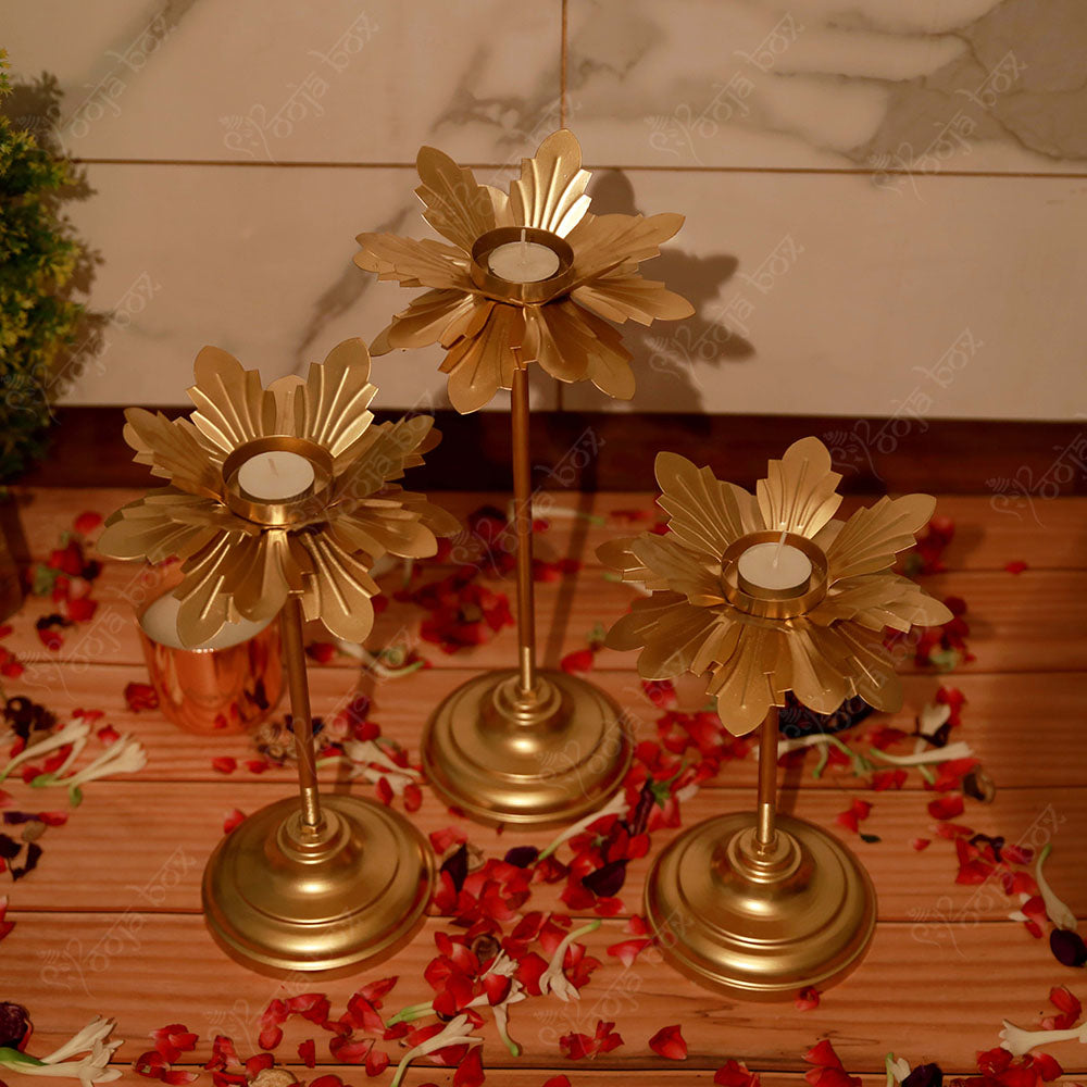 Decorative Floral Diya with Stand