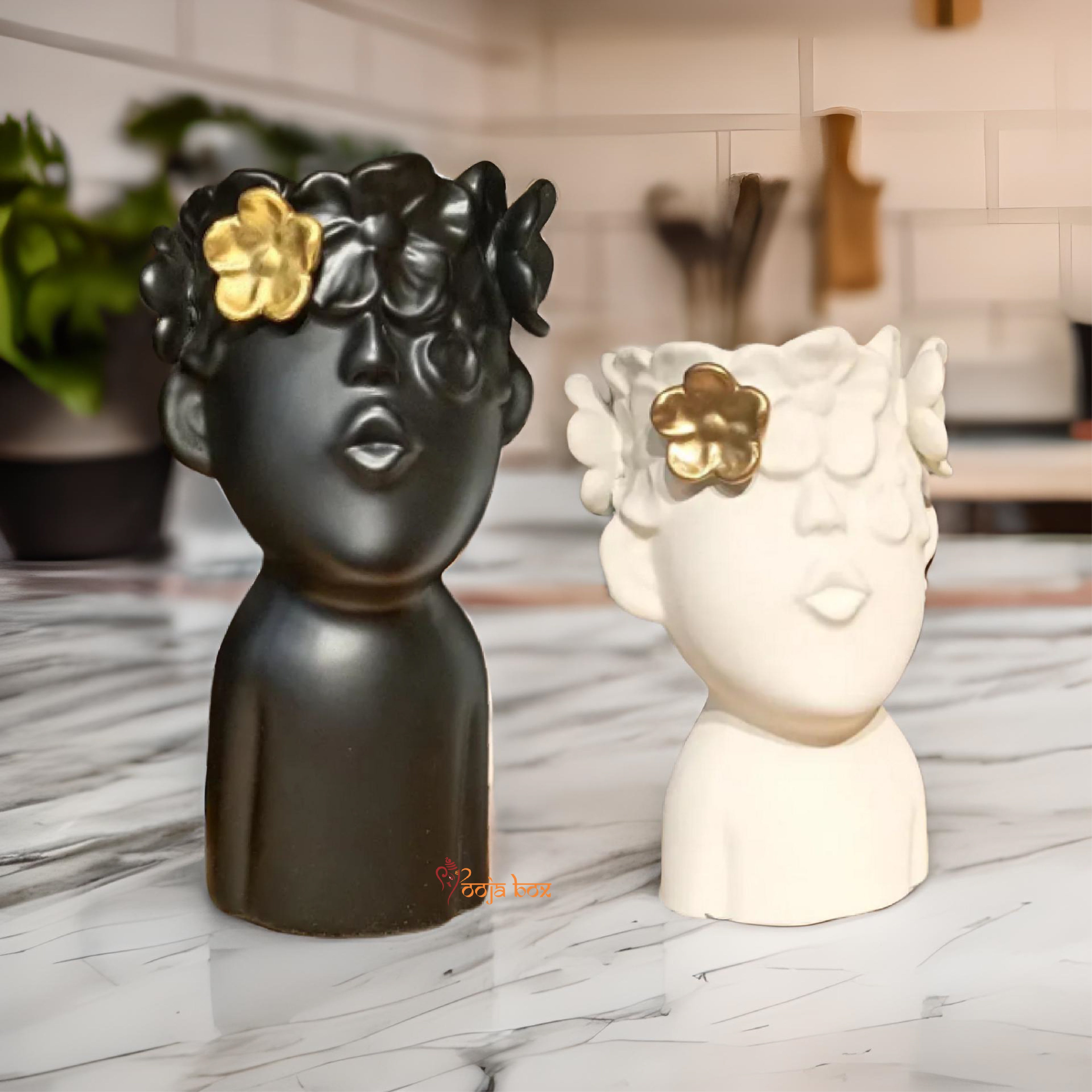 Head Sculptures Abstract Little Boy With Butterfly (Resin)