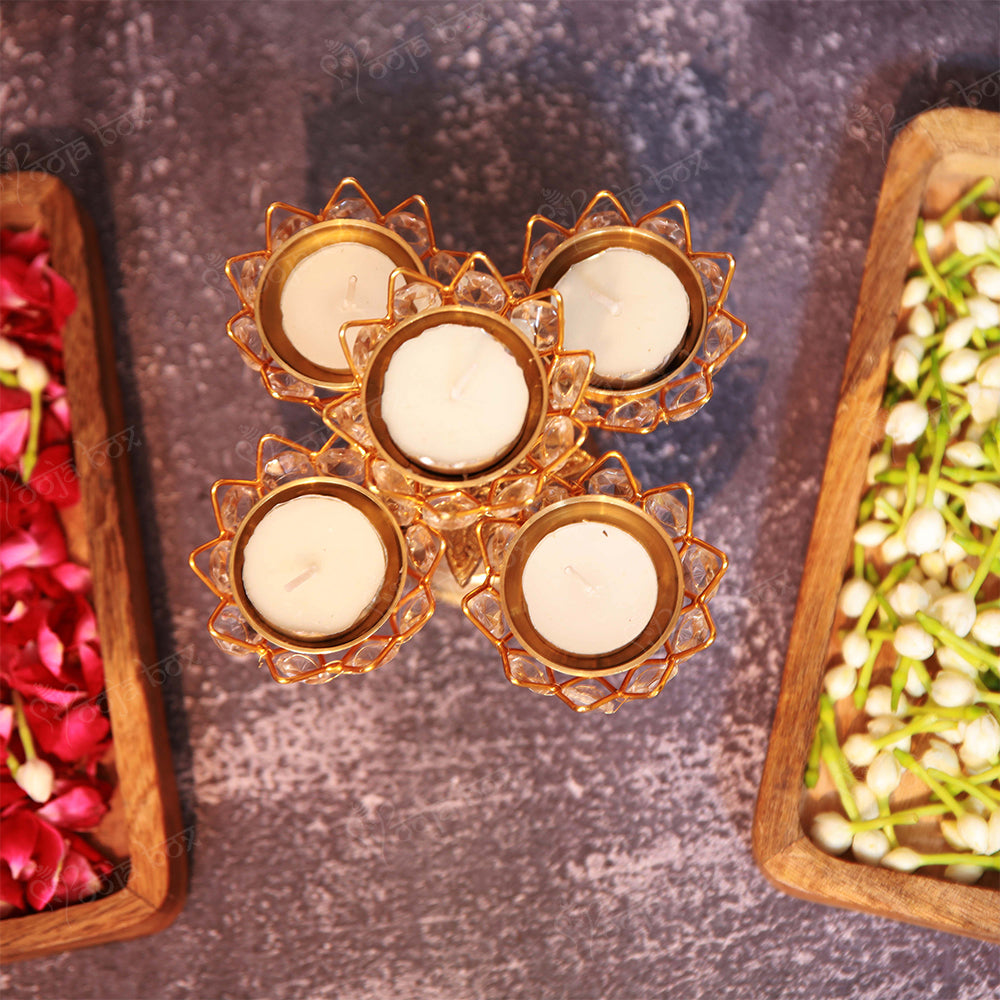 Eye Catching Crystal Panch Diya