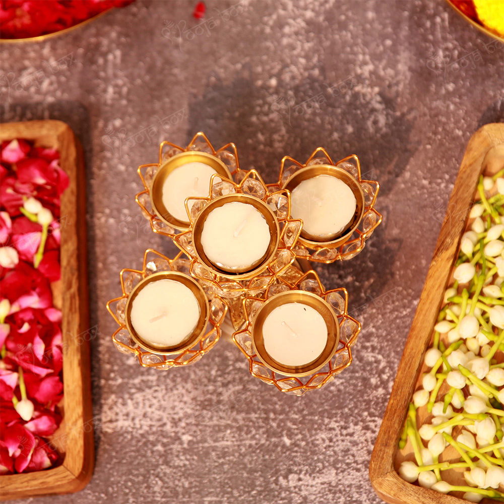 Eye Catching Crystal Panch Diya