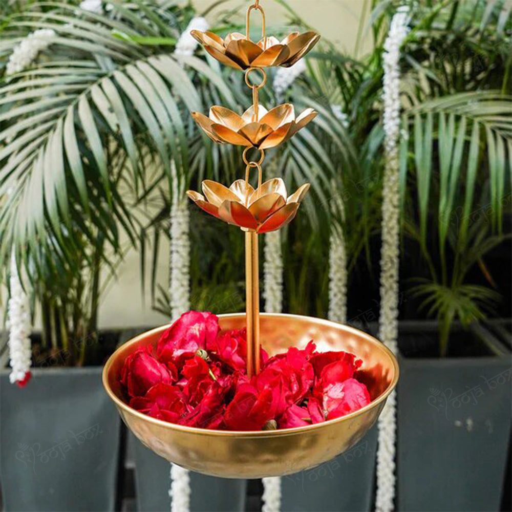 Beautiful Handcrafted Decorative Metal Latkan Urli Rangoli Bowls for T-Light Candles and Floating Flowers for Diwali and Navratri