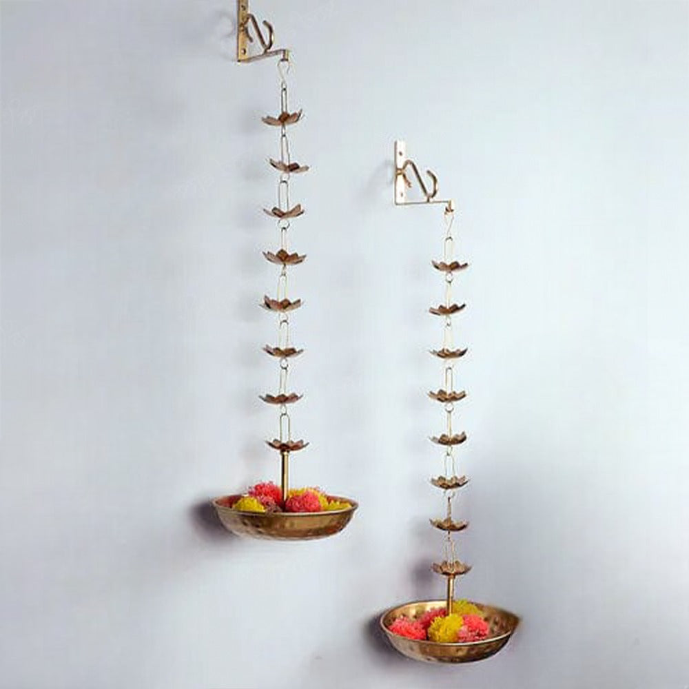 Beautiful Handcrafted Decorative Metal Latkan Urli Rangoli Bowls for T-Light Candles and Floating Flowers for Diwali and Navratri