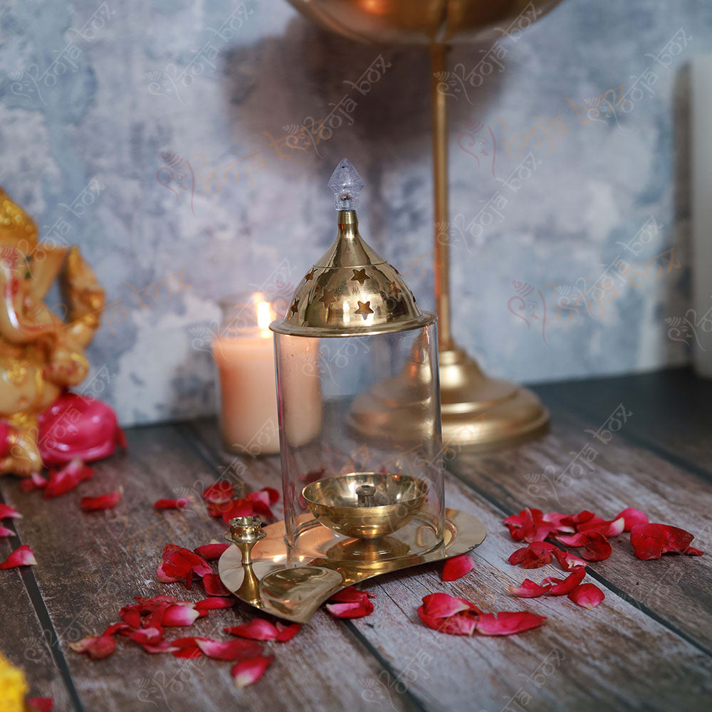 Illuminating Crystal Diya with Stand