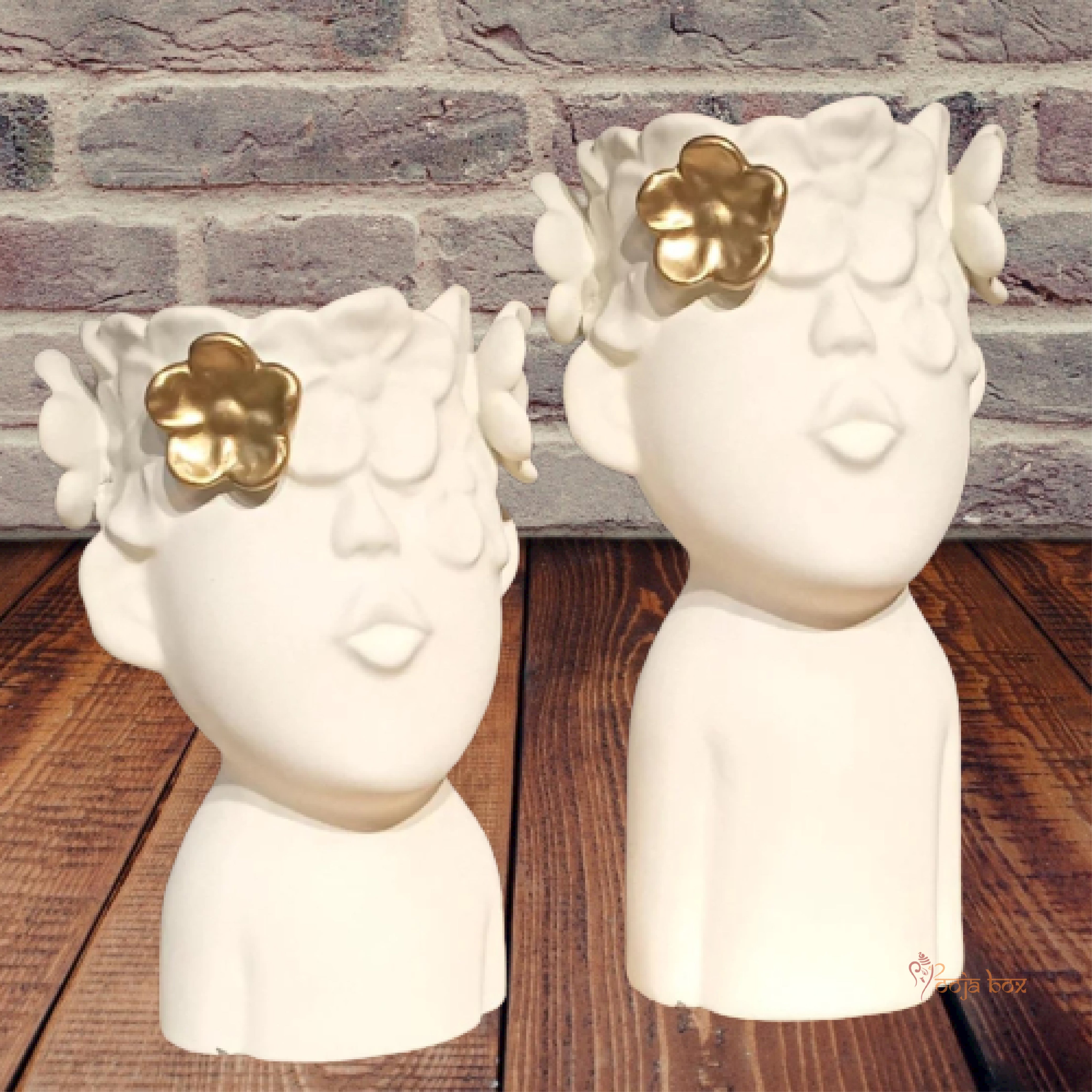 Head Sculptures Abstract Little Boy With Butterfly (Resin)