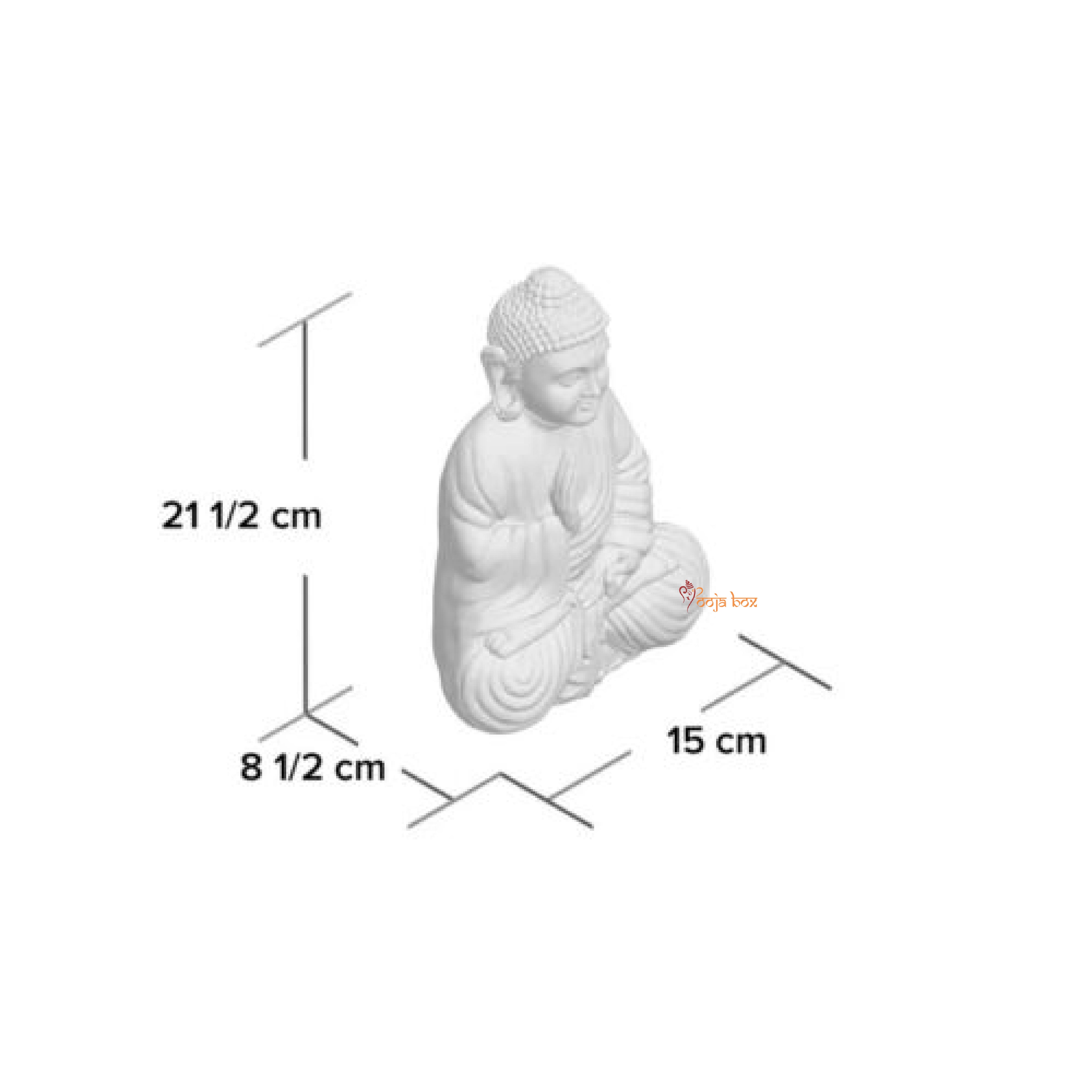 White Sandstone Meditating Buddha Set Of One
