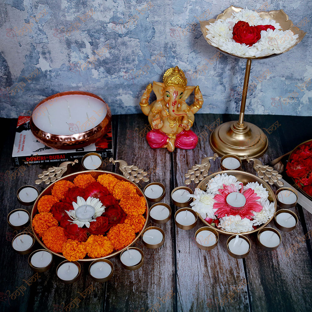 Peacock Design Diya Urli
