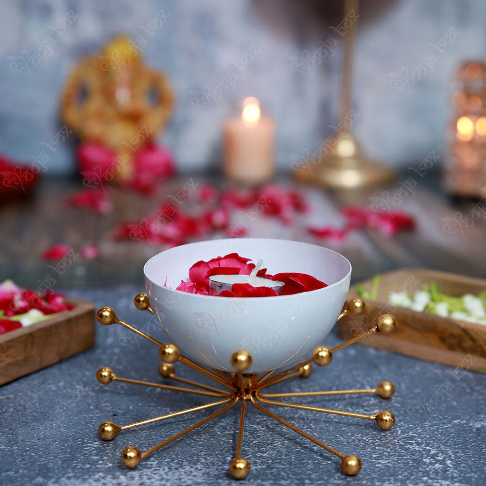Modern Bowl With Decorative Brass Stand