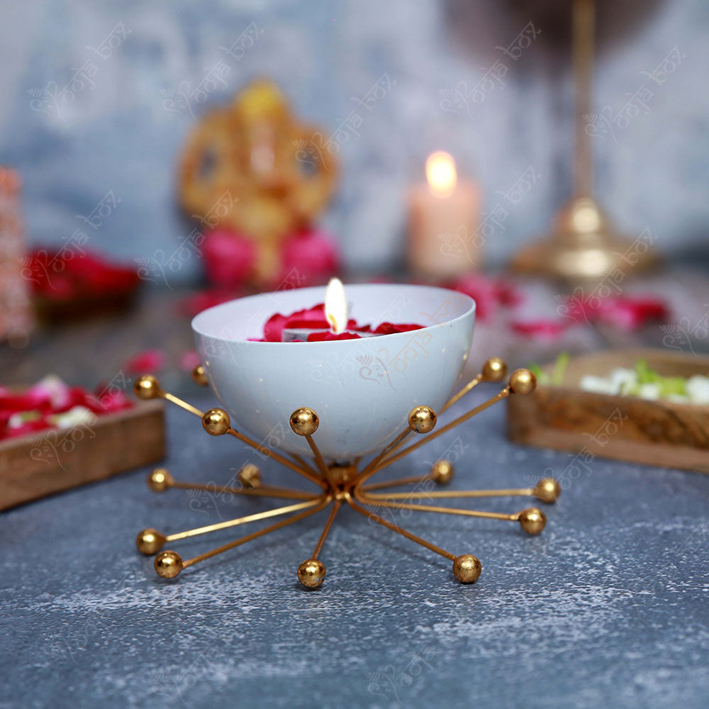 Modern Bowl With Decorative Brass Stand