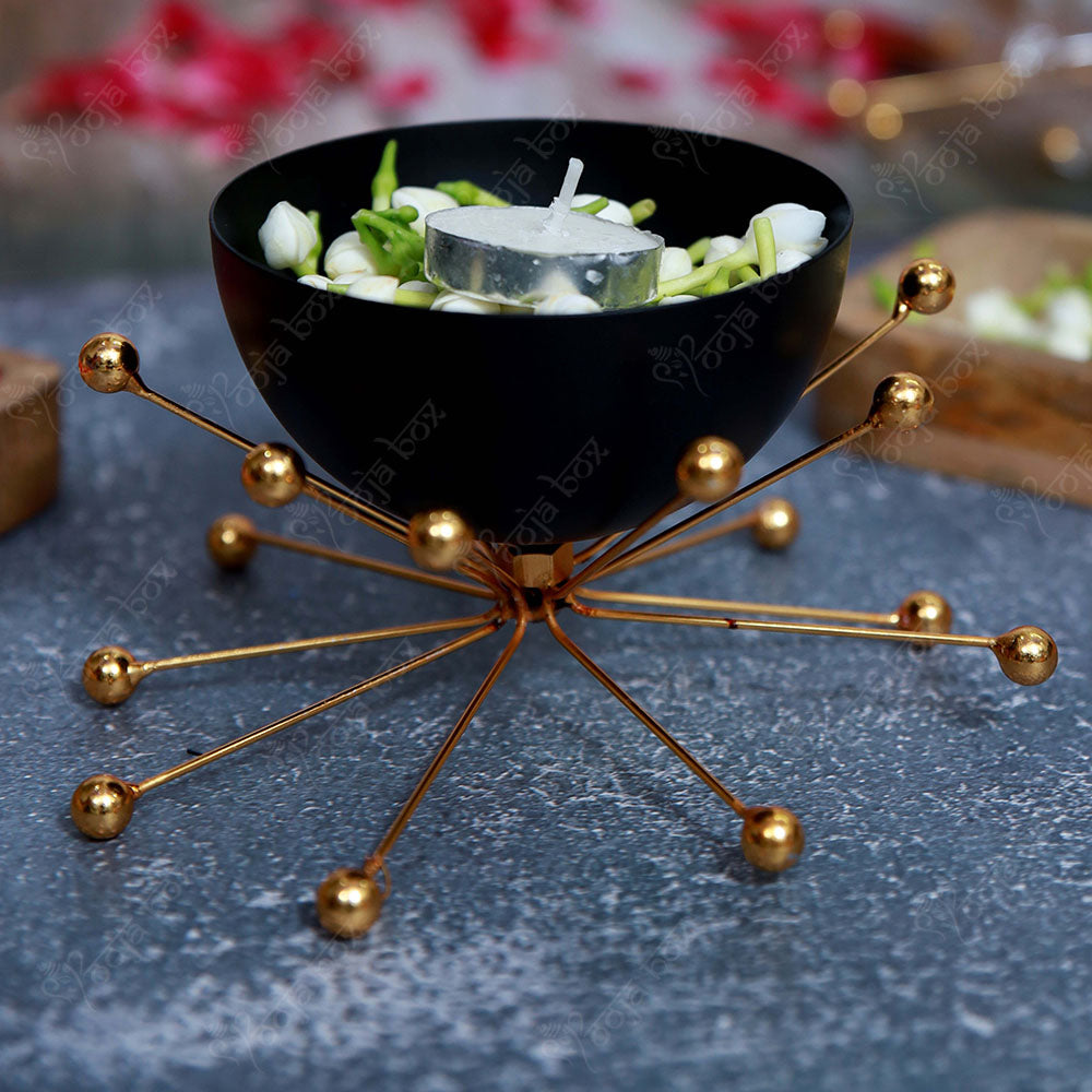 Modern Bowl With Decorative Brass Stand