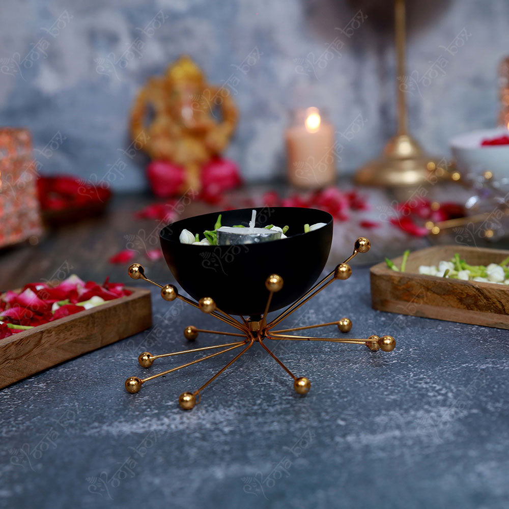 Modern Bowl With Decorative Brass Stand