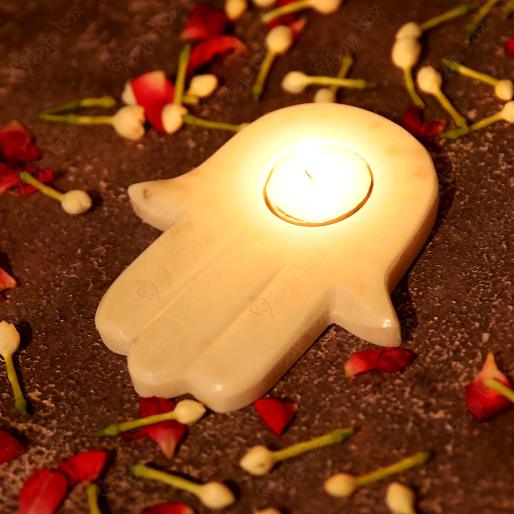 Hamsa Hand Tea Light Candle Holder for Home Decor