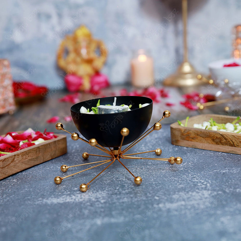 Modern Bowl With Decorative Brass Stand