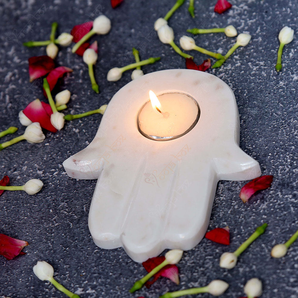 Hamsa Hand Tea Light Candle Holder for Home Decor