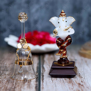 Modern Crystal Ganesha With Bell