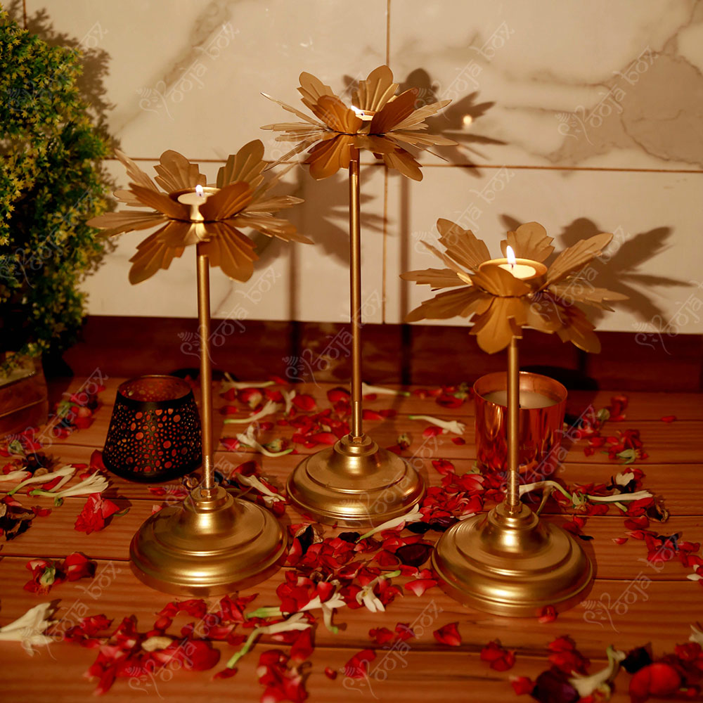 Decorative Floral Diya with Stand