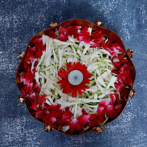 Decorative Curved Red Floral Urli