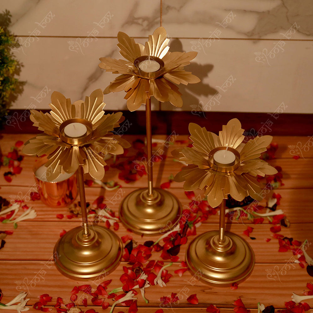 Decorative Floral Diya with Stand