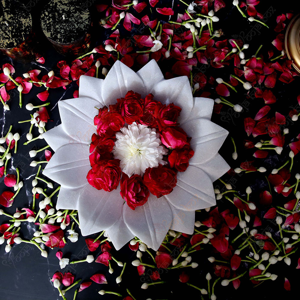 Decorative Floral Marble Urli