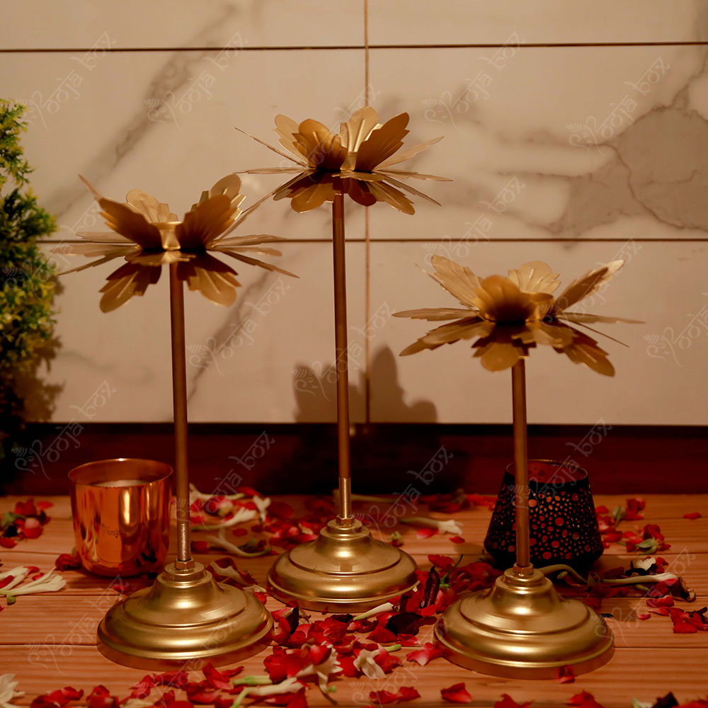 Decorative Floral Diya with Stand