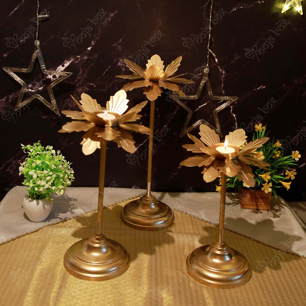 Decorative Floral Diya with Stand