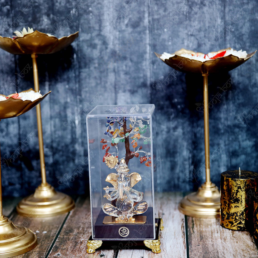 Crystal Ganesha With Feng Shui Chakra Tree