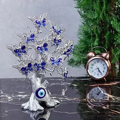 Blue Butterfly Evil Eye Tree Desktop Ornament