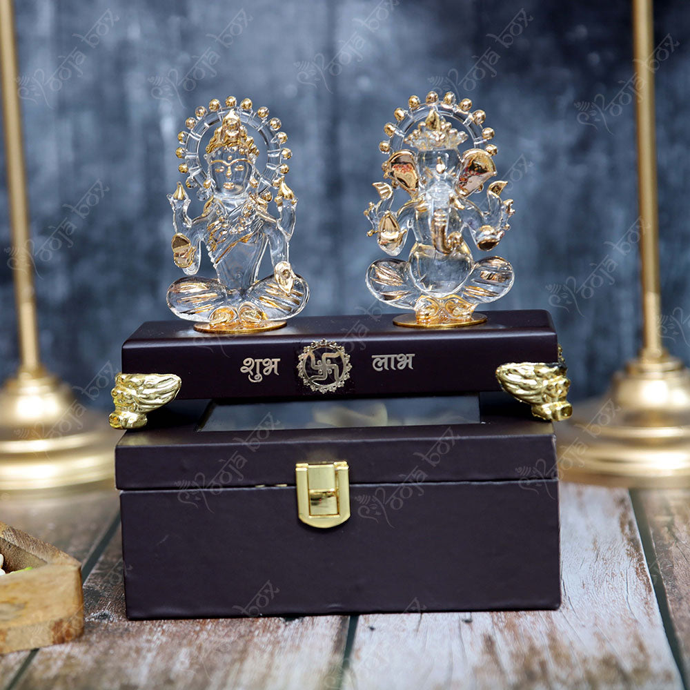 Crystal Laxmi Ganesha Idol