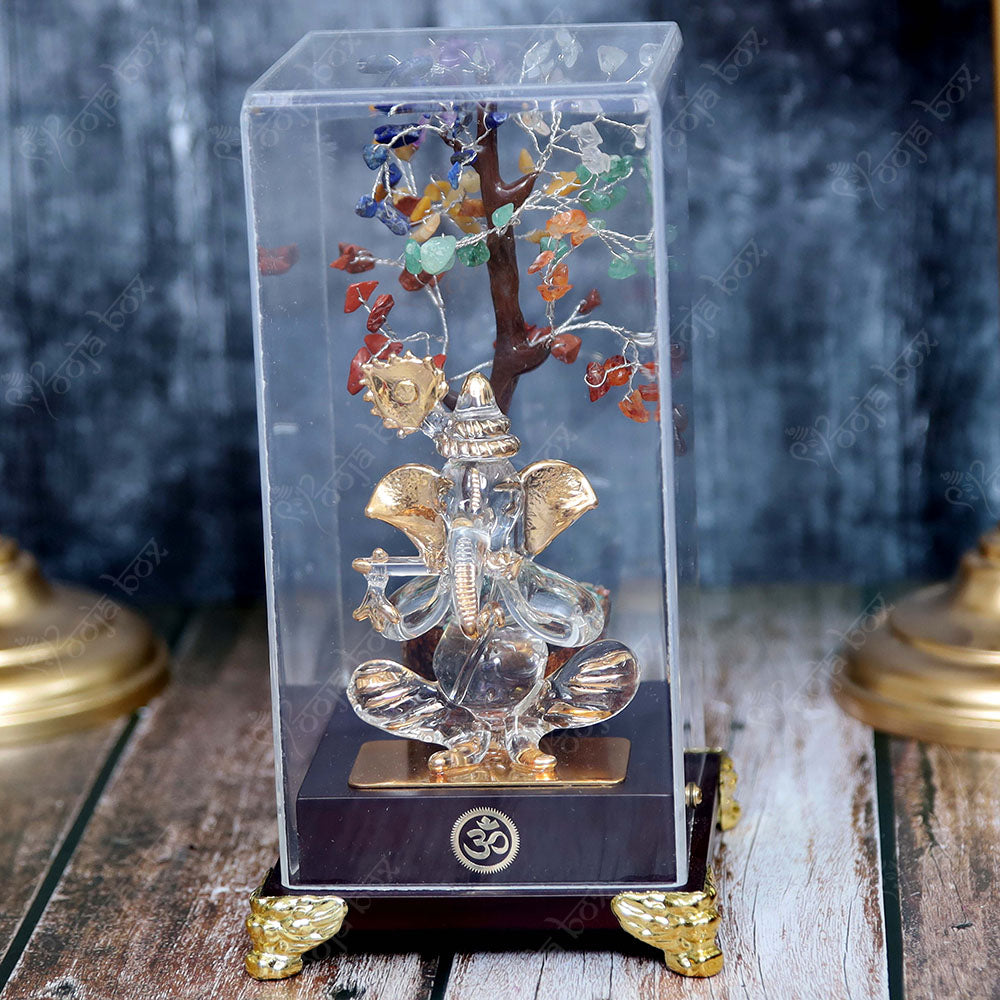 Crystal Ganesha With Feng Shui Chakra Tree