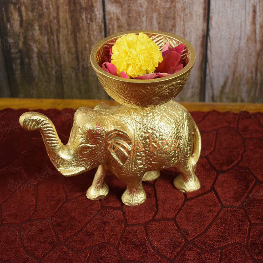 Elephant Lotus Urli for Diwali Pooja Decoration