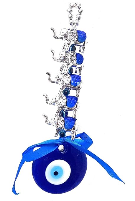 Elephant With Turkish Evil Eye Hanging