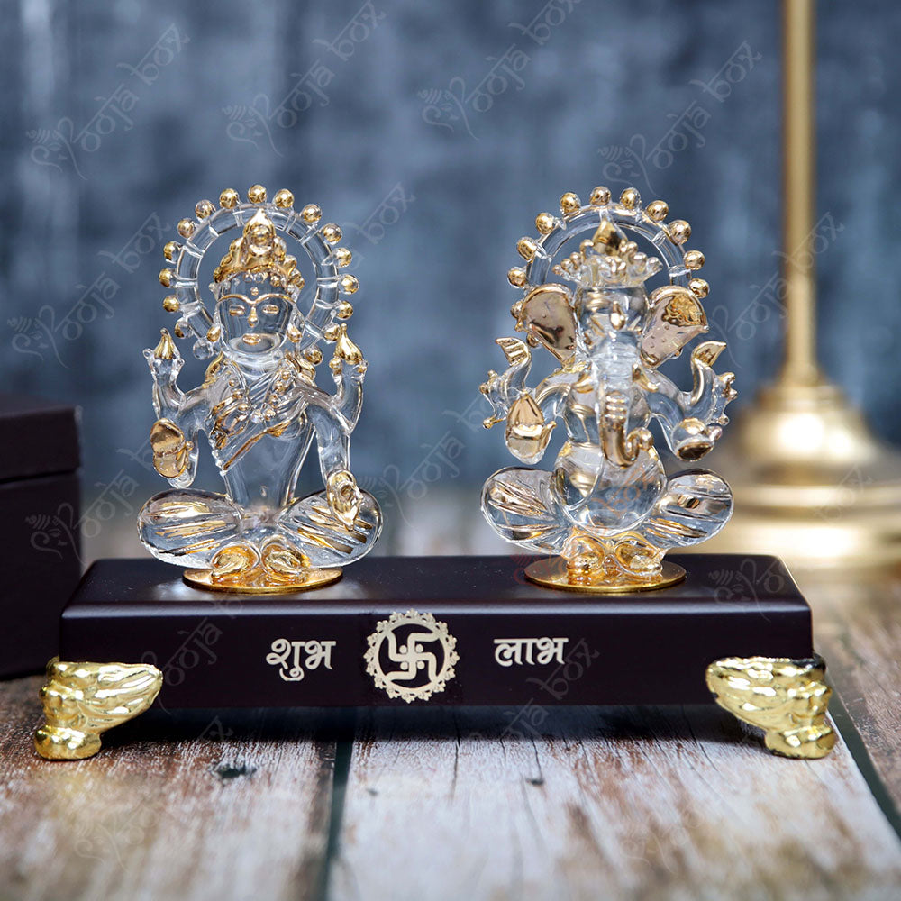 Crystal Laxmi Ganesha Idol