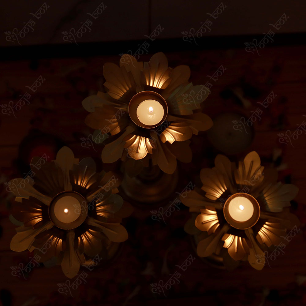 Decorative Floral Diya with Stand