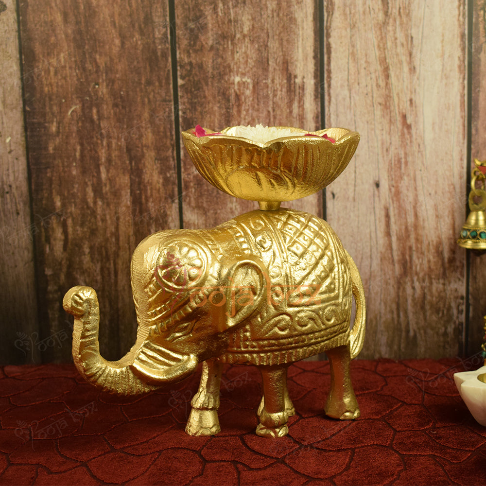 Elephant Lotus Urli for Diwali Pooja Decoration