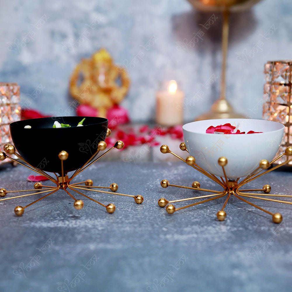 Modern Bowl With Decorative Brass Stand