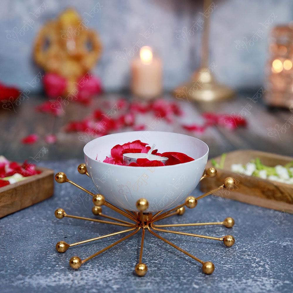 Modern Bowl With Decorative Brass Stand