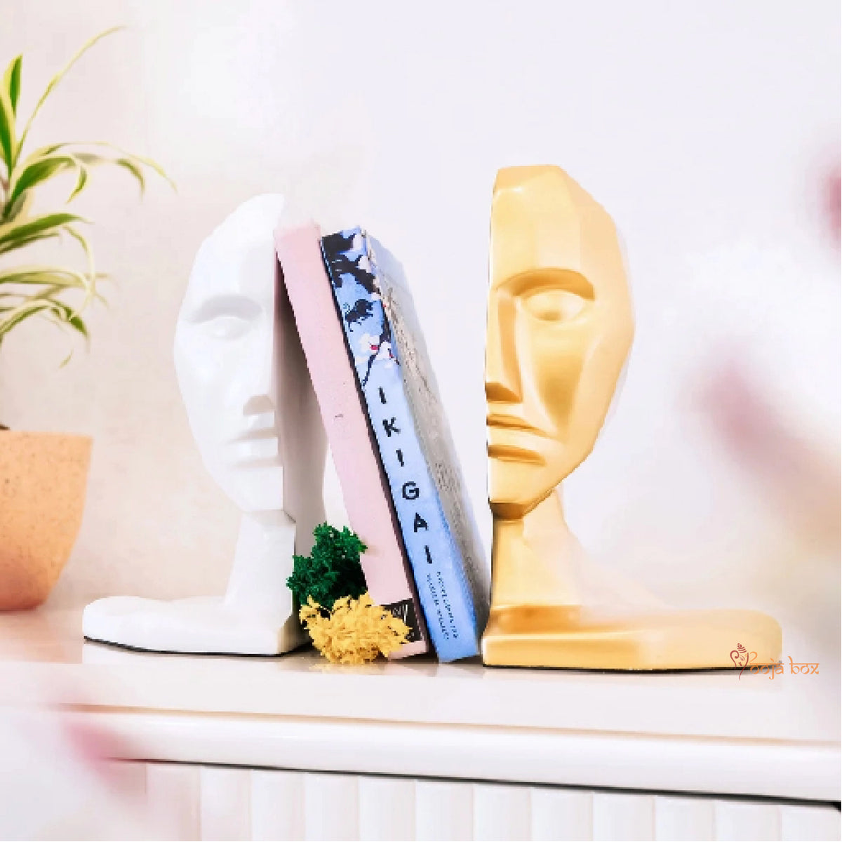 Human Bookends Philosophical Human Face Bookend – PoojaBox