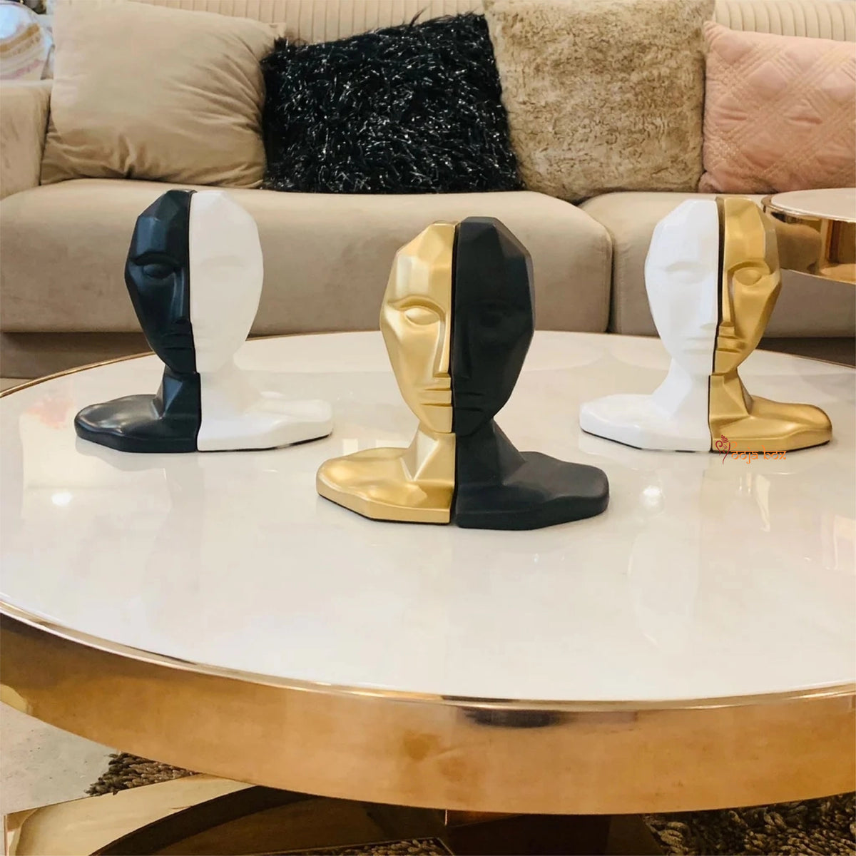 Human Bookends Philosophical Human Face Bookend – PoojaBox