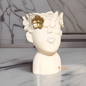 Head Sculptures Abstract Little Boy With Butterfly (Resin)