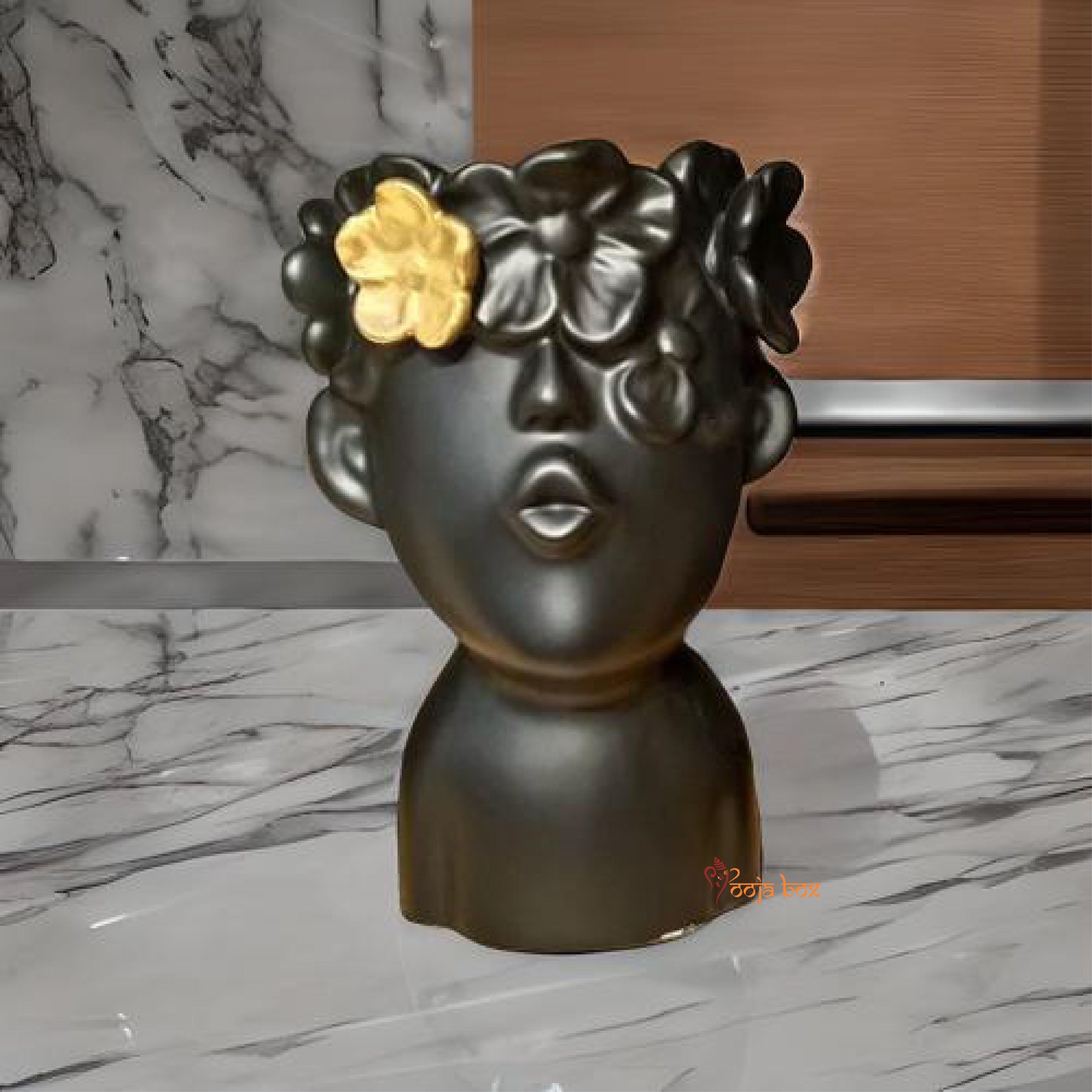 Head Sculptures Abstract Little Boy With Butterfly (Resin)