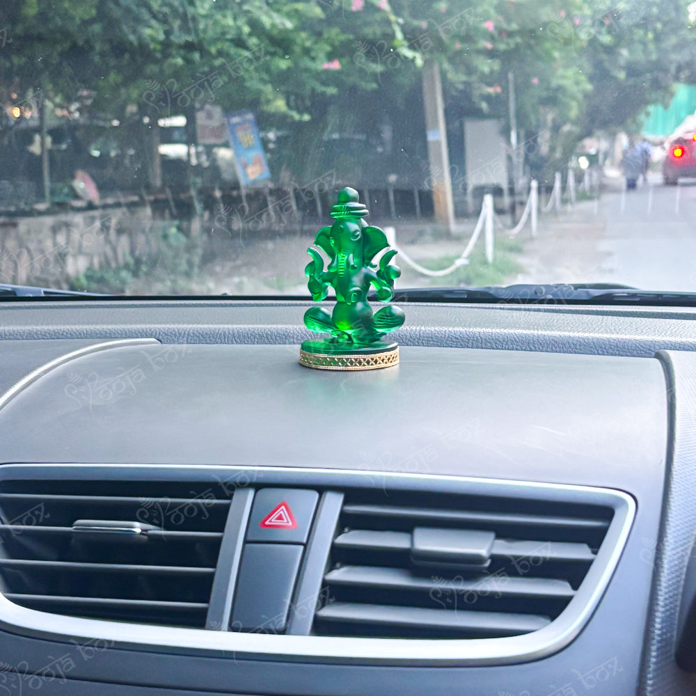 Double Face Crystal Ganesha Idol