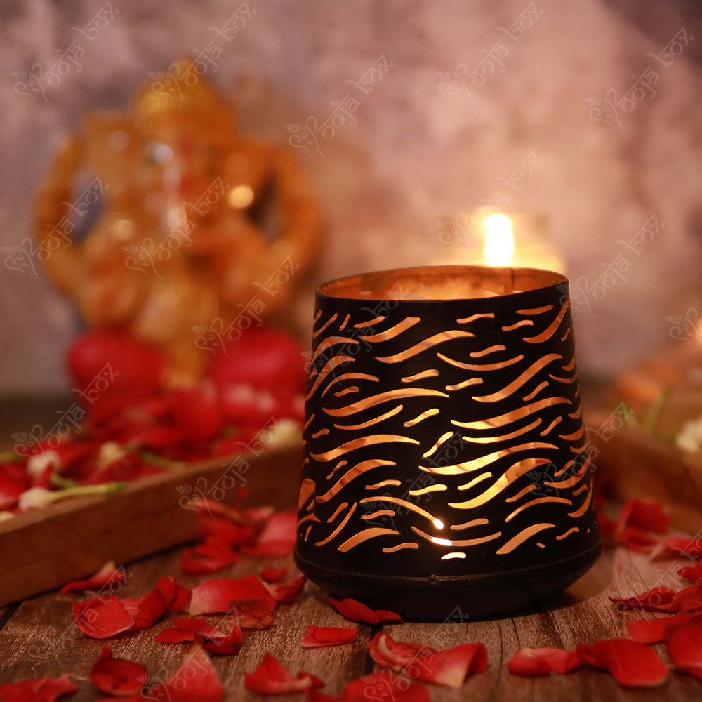 Classic Black Layer Design Candle Holder