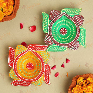 Color full Swastik Diya for Diwali
