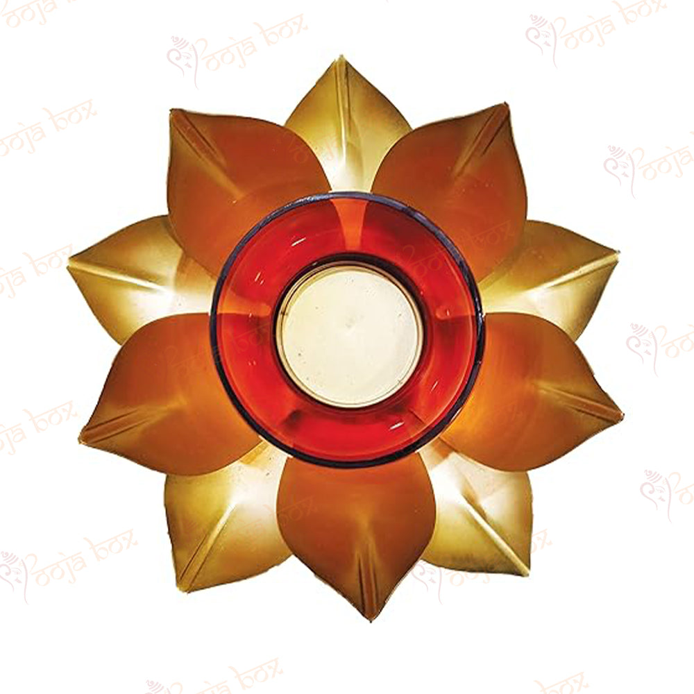 Crafted lotus tea light candel holder