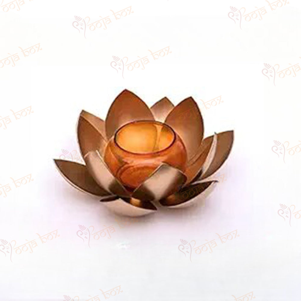 Crafted lotus tea light candel holder