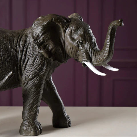 Rustic Tuskless Pair of Elephants