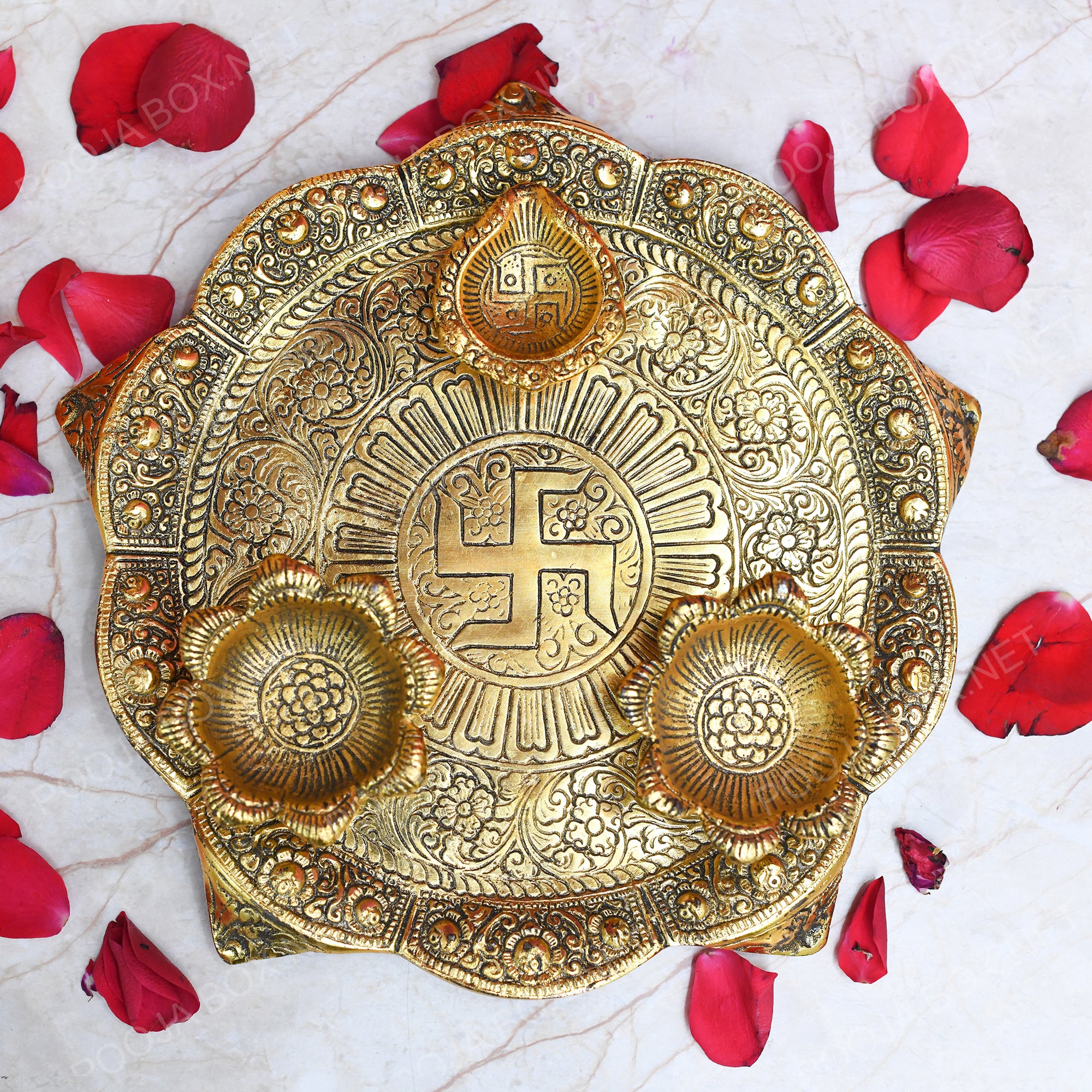 Decorative Brass Thali