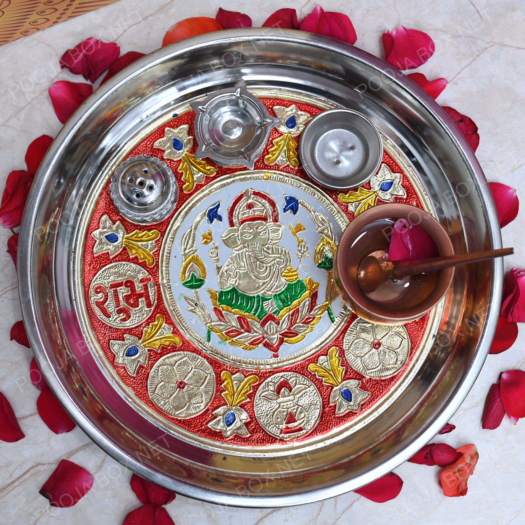 Silver Plated Pooja Thali