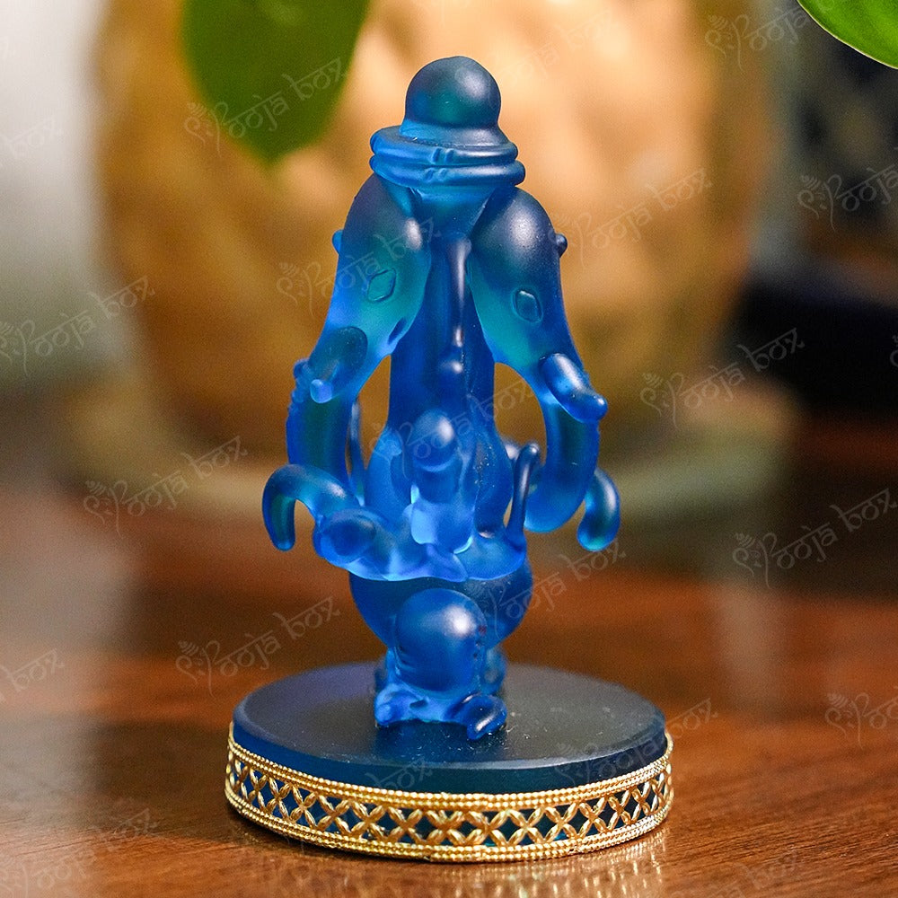 Double Face Crystal Ganesha Idol